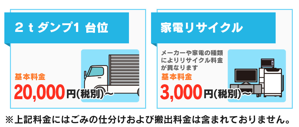 2tダンプと家電処分金額